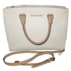 Michael Kors Selma Color Block Saffiano Leather Crossbody Tote 2WAY Handbag